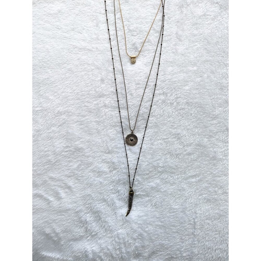 American Eagle Three-strand Boho Distressed Festival Necklace